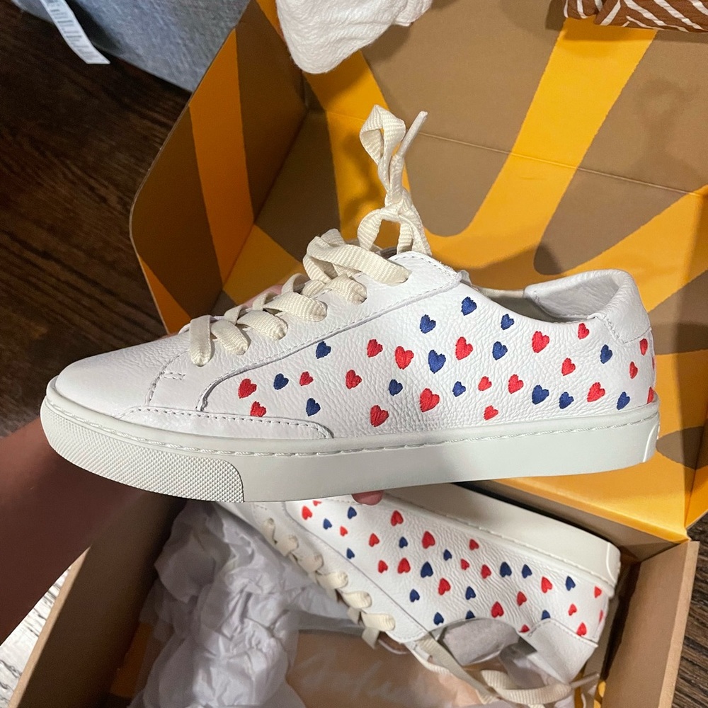 NWT! Red and blue heart sneakers